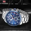 Business WatchCalendar Night Mini Focusmen Glow WaterproofPrecision Steel Bandbrand Direct 0085G