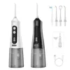 Oral Irrigators Portable oral irrigator dental sink USB charging sink dental pick 4 nozzles 350ml 9 mode IPX7 1800rpm J240318