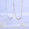 Chains Classic Japanese And Korean Deer Antlers Women's Pure Silver Necklace With Gold Simplicity Exquisite Temperament As A Gift