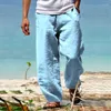 Men's Pants Europe And The United States Summer Burst Breathable Cotton Linen Loose Leisure Sports