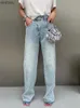 Jeans Femme Deuxtwinstyle Patchwork brodé fusées jean pour femmes taille haute épissé bouton mince crayon pantalon femme mode vêtementsC24318