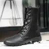 Bottes mode hommes Motocross haut Punk chaussures en cuir véritable décontracté Style de rue cheville en plein air homme basique