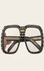 Brand Square Solglasögon Men Metal Frame UV400 Lens Luxury Designer Oculos de Sol Feminino Men Sun Glasses With Case Designer8734194