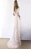 Boho Wedding Dress 2021 V Neck Short Sleeve Lace Beach Brudklänning Backless Custom Made Aline Bride Dresses7912986