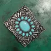 1 PCS Western Turquoise Stone Cowgirl Cowboy Belt Bluckle dla mężczyzn Fit Fit 4 cm szerokie pasy dżinsowe Head279Q