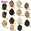 Synthetic Wigs AOSIWIG Synthetic Short Straight Claw Clip In Ponytail Cute Girls Hair Heat Resistant Black Gray Red Wig Hairpiece 240328 240327