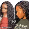 Syntetyczne peruki 4C Kinky krawędzie dziecięce włosy koronkowe peruki 180% 13x4 HD koronkowa peruka czołowa Remy Kinky Curly Human Hair Pargs dla kobiet Afro Curly Krawędzie peruka 240329