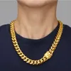 Collana a catena a maglie placcata in oro Miami cubano in acciaio inossidabile per uomo regalo Collana girocollo ecologica Collane con ciondoli