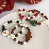 Bracciale con perline colorato pupazzo di neve di Natale a catena 2023 Bracciale carino dolce con nuovi gioielli di moda per la fidanzataL24