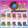 本物のMRVIが来る10000パフクリスタルバー使い捨て蒸気のあるエレクトロニックタバコLEDデジタルスクリーンディスプレイエアフロー調整可能なメッシュコイルパフ10Kペン