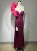 Casual Dresses Women Luxury Sexig One Shoulder Ruffles Pearl Sequins Pink Split Maxi Long Bodycon Prom Dress Elegant Evening Party Club