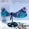 Estatuetas decorativas natural fluorite asas de libélula escultura escultura quartzo cura energia pedra preciosa artesanato para decoração de casa 1 par