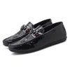 HBP Non-Brand Lightweight Boat Barefoot Moccasins Black Crocodile Pu Leather Loafer Men Driving Shoes