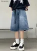 Kobiety szorty s-5xl wysokiej talii szorty kobiety dżinsowe retro y2K lato chłopak streetwear cool proste koreańskie styl wolny czas modyc243128