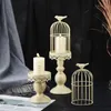 Bougeoir en forme de Cage à oiseaux rétro, chandelier Vintage en métal, centres de table de mariage, décoration de maison de fête romantique nordique 240306