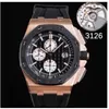 APF Factory Mens Luxury Eta Royaloak Watch Cal.3126 Rose Gold Movement 44mm 26400 Stainless Steel Rubber 12 seconds hands Waterproof Automatic Chronogrph Watches