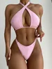 Bikini da donna Set nuovo bikini costume da bagno tinta unita costume da bagno da donna cinturino bikini6327 costume da bagno bikini sexy di design Costumi da bagno moda