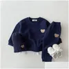 Clothing Sets Fashion Toddler Baby Boys Girl Fall Clothes Set Kids Sports Bear Sweatshirt Pants 2Pcs Suits Outfits 220307 Drop Deliver Dhi1U