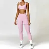 Trainingspakken voor dames Trainingspakken voor dames 2 STUKS Sportkleding Trainingskleding Sportkleding Gymlegging Fitness BH Crop Top Sportpakken met lange mouwen 24318