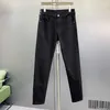 Jeans da uomo firmati Luce di lusso Qualità Autunno e inverno Slim Fit Elastico di fascia alta Versatile Nero Bianco Pantaloni a gamba dritta per tutte le stagioni 7X8Z