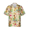 Мужские повседневные рубашки Hula Girl с графическим рисунком, пляжная одежда для мужчин, гавайские танцовщицы, блузки с короткими рукавами, детские топы на пуговицах Aloha