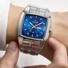 Relógios de pulso 2024 swish luxo negócios homens relógios ouro quartzo aço inoxidável esporte quadrado relógio impermeável semana e data relogio