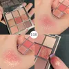 Sombra de olho 9 cores paleta de sombra glitter nude terra cor sombras brilhantes sombra de olho paleta longa duração maquiagem pigmentos cosmeticl2403