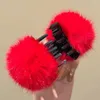 Accessori per capelli 1 paio di copricapo con clip a fiocco rosso in stile cinese carino nappa tornante anno donna ragazza