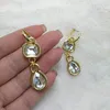 Boucles d'oreilles pierres précieuses boucles d'oreilles alliage or boucles d'oreilles femme glamour