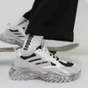 Повседневная обувь, мужские кроссовки, размеры 39–45, модные белые мужские кроссовки для бега на шнуровке, Zapatillas Mujer на платформе 1705
