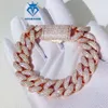 Aangepaste mode-sieraden 18 mm Cubaanse ketting armband vergulde heren- en damesarmbanden Mosanite Cubaanse kettingarmband