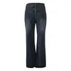 Jeans pour femmes Pantalons en denim uni Couleur Femmes Poche Taille haute Slim Bouton Long Pantalon Lâche Dames Vêtements féminins