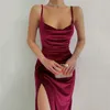 Casual jurken Elegante avond voor dames Zomer Fluwelen Midi Bodycon-jurk Mouwloos Off-shoulder Backless Party Club