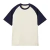 Męskie koszule 82024 Letnia moda na ramię z krótkim rękawem Patchwork Vintage T-shirt Kobiety unisex para styl prosty swobodny tops koszulka