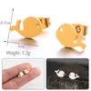 Stud Earrings Cute Small Animals Mermaid Cartilage Whale Fish Bone Stainless Steel Piercing For Women Birthday Party Jewelry