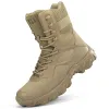 Chaussures hommes Boots en cuir militaire Hiankle Bottes tactiques Lace Up Up Side Zipper Desert Combat Boots High Top pour les motards unités militaires
