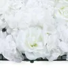 Decorative Flowers 6/9/15pcs Artificial Milky White Flower Wall Panel Silk For Wedding Party Backdrop Decor