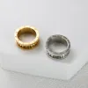 Romeinse cijfers 14k gouden ring voor mannen vrouwen trendy puntige klinknagel driehoek handringen gouden kleur waterdichte levering sieraden