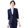 Pantalon de deux pièces pour femmes Tempérament Costume d'affaires Entretien féminin Vêtements de cérémonie Mode Gris Enseignant El Front Desk Manager Vêtements de travail