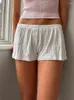 Women's Shorts Doury Y2K Print Women Front Buttons Elastic Waist Casual Homewear Summer Vintage Lace Short Pants Bottoms Streetwear