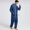 Herrtröjor tröjor kamouflage tryck hoodie jumpsuit ren höst vinter solid casual rompers sömnkläder blixtlås långärmad flanell pyjama onesies 24318