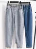 Autumn Plus Size Jeans For Women High Waist Buttons Up Korean Fashion Large Size Womens Denim Pants Trousers 240318