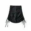 Women's Shorts 2024 Women Sexy Lace Up High Waist Mini Skirt Khaki Elastic All-Match Slim Skinny Fashion Style Bandage