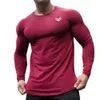 Lu Align Gym Autumn Fiess Quick Dry Fit Running T Long Sleeve Men Sport Shirt Solid Workout Top Sportswear Op Swear 2024 Gym Jogger Le