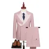 Costumes Nouveau haut de gamme hommes costume robe De mariée meilleur homme deux pièces costume pistolet revers col Double boutonnage costume tendance Trajes De Hombre