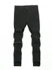 Distressed knie gaten elastische skinny jeans mannen scheurden fietser denim broek vaste gewassen streetwear zwarte pantalones hombre joggers 240403