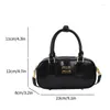 Kordelzug 2024 Trend Mode Einzelne Schulter Umhängetaschen Retro Damen PU Leder Hand Bowling Tasche Einfach Lässig Vielseitig Pendeln