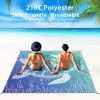 Tapis de plage en polyester résistant au sable, tapis de plage imperméable surdimensionné, couverture de plage légère pour les voyages en plein air, le camping, la randonnée