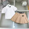 Classics Dress Dress Summer Baby Tracksuits size 110-160 cm Designer Designer Case Girls White Collor Shirt e Scala pieghetta