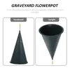 Vase FlowerPot Cemetery Cone Fresh Flowers Holder Garden Decor Graveside Container Planters Outdoor Pots Ornament